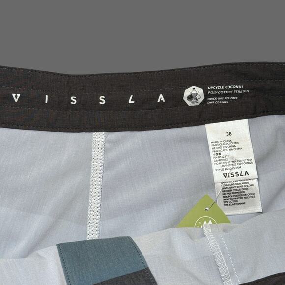 Vissla Hammerhead 18.5" Boardshort Blue Gray Size 36 NWT M1215HAM - Picture 5 of 10
